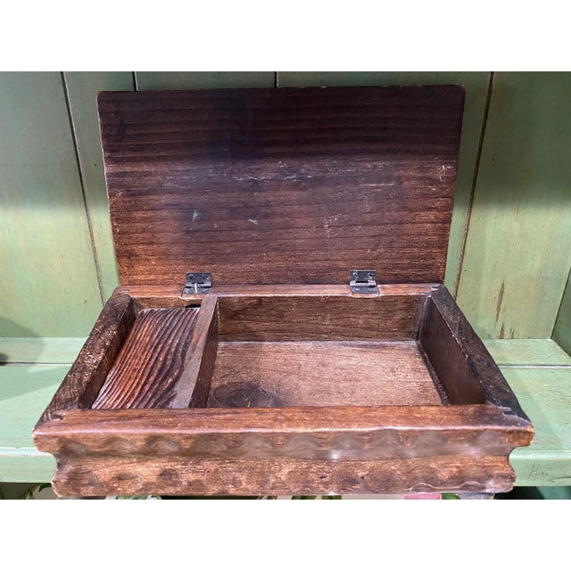 Chocolate Reuge Vintage Swiss Large Carved Walnut Music Box For Sale - Image 8 of 11