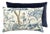 The House of Scalamandré Kelmescott / Aurora Lumbar Pillow, Porcelain/navy, 22 X 14 For Sale