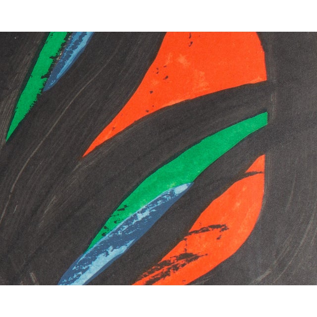 A lithograph poster after a work by Spanish modern artist Joan Miró (1893-1983) advertising the opening of the Joan Miró...