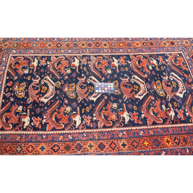 Navy Blue Antique Caucasian Bijov Rug 3'11'' x 5'10'' For Sale - Image 8 of 12