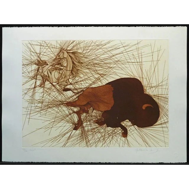 1980s Guillaume Azoulay "Blesse" Original Art Etching Hand Signed Limited Edition Print For Sale - Image 5 of 5