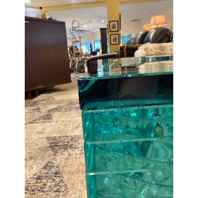 Glass Attributed to Danny Lane for Fiam Italia "Atlas" Stacked Glass Coffee Table, 1990s For Sale - Image 7 of 12