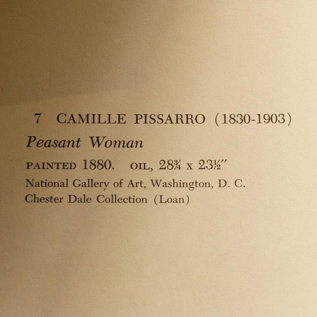 1955 After Camille Pissarro "Peasant Woman" Vintage Impressionist Full Color Print For Sale - Image 4 of 7