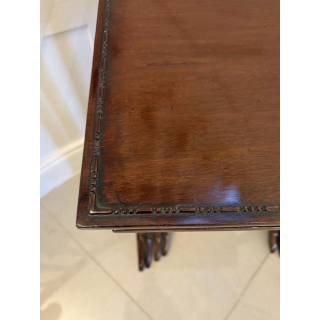 Wood Antique Edwardian Mahogany Nesting Tables, 1900, Set of 4 For Sale - Image 7 of 15