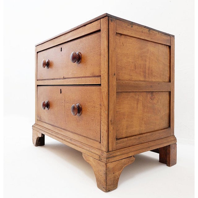 Wood Vintage Rustic Chest of Drawers with Two Drawers and Carved Legs, 1930s For Sale - Image 7 of 17