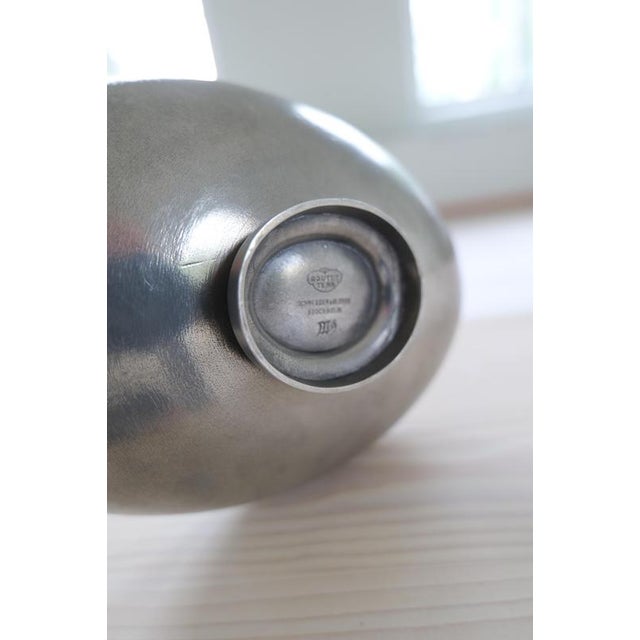 Art Deco Vase and Bowl in Pewter by Edvin Ollers, Sweden, 1950s, Set of 2 For Sale - Image 12 of 13