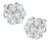 Sterling Silver 2 cttw Floral Composite 7 Stone Diamond Stud Earring For Sale