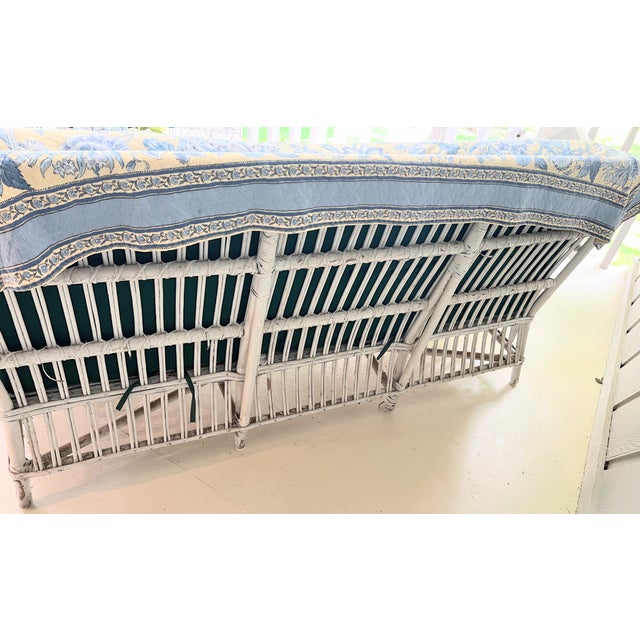 Vintage Wicker Three Seat Couch Sofa 1940s For Sale - Image 9 of 14