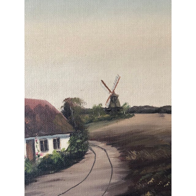 Vintage Original Cottage Oil Painting: Countryside Landscape Art For Sale - Image 6 of 12