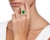 Metal Agl Certified 3.85 Ct Colombian Minor Traditional Emerald & Diamond Ring 18kyg For Sale - Image 7 of 8