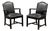 Pair of Black Leather Revival Armchairs With Nailhead Trim For Sale
