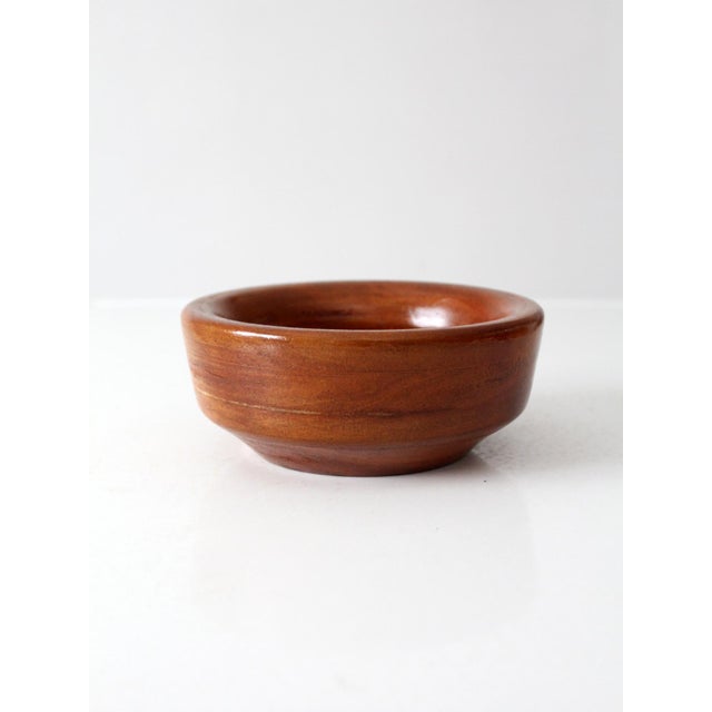 Vintage Mid Century Turned Wood Bowl For Sale - Image 4 of 13