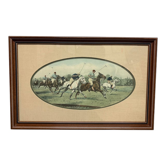 Cal-Mode Fine Furniture Question of Pace Polo Scene, Framed For Sale