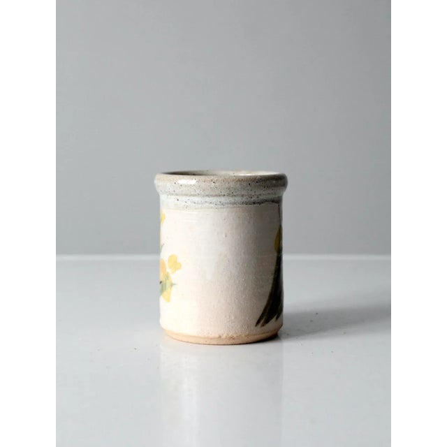 Vintage Hand-Painted Studio Pottery Vase For Sale - Image 6 of 9