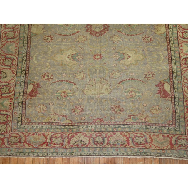 Contemporary Fine Gray Antique Turkish Sivas Rug - 6'3" x 9'1" For Sale - Image 3 of 18