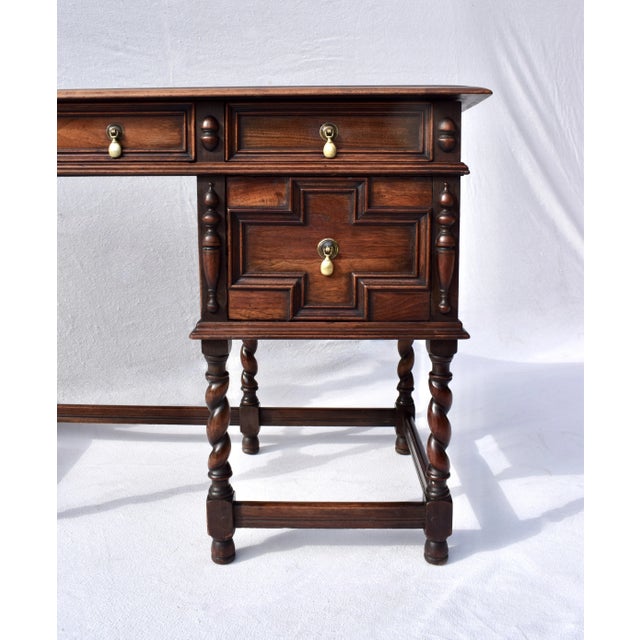 English Barley Twist Jacobean Style Desk Set For Sale In Philadelphia - Image 6 of 11