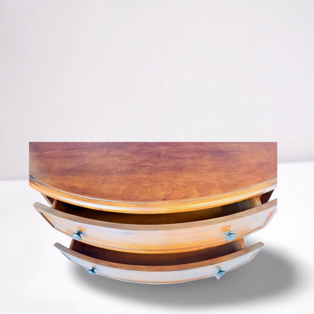 Antique George III Demilune Console Table With Satinwood Inlay For Sale - Image 4 of 9