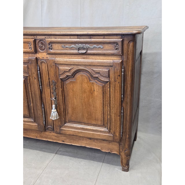 Antique 19th Century French Provincial Oak Buffet With Lined Interior For Sale - Image 9 of 18