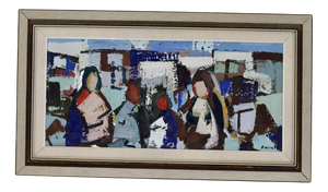 Gösta Falck, People, 1960s-1970s, Oil on Canvas, Framed