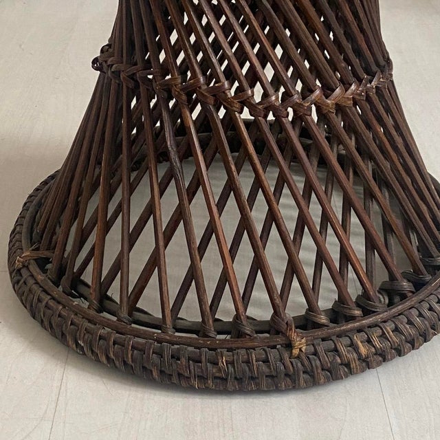 Brown Vintage Tamtam Diabolo Rattan Stool, 1970s For Sale - Image 8 of 10