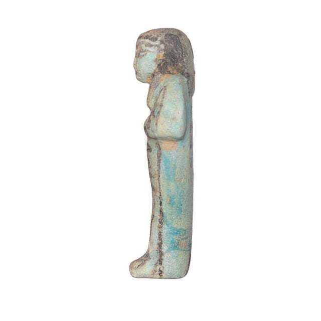 Stone Ancient Egyptian Faience Ushabti New Kingdom, 19th Dynasty (Ca. 1293–1185 b.c.) For Sale - Image 7 of 7