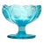 Vintage Art Glass Bowl: Cerulean Turquoise Vintage Mid Century Coin Dot Art Glass Nut Bowl For Sale