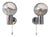 Space Age Wall Sconces in Chromed Metal by Motoko Ishii for Staff Leuchten, 1970, Set of 2 For Sale