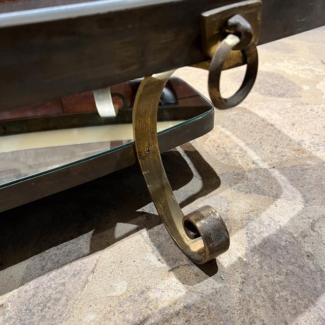 1950s Style Arturo Pani Long Oval Coffee Table Patinated Brass For Sale In San Diego - Image 6 of 12
