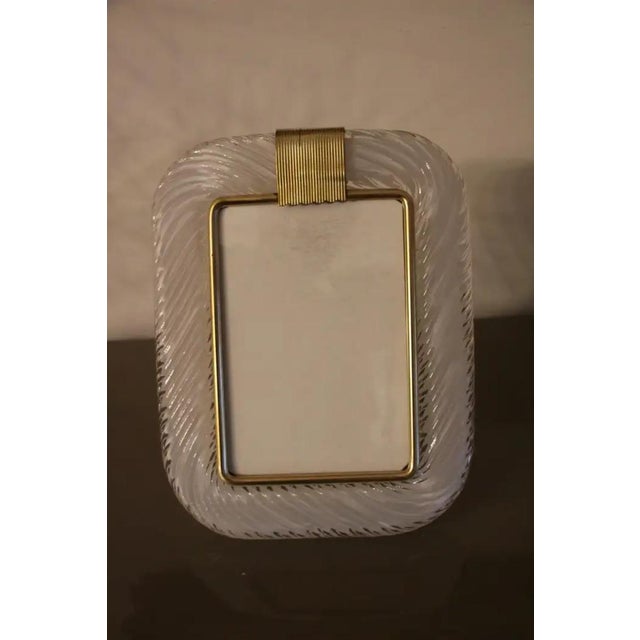 Milky White Twisted Murano Glass and Brass Photo Frame by Barovier E Toso from Barovier & Toso For Sale - Image 10 of 13