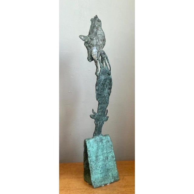 Vintage Sculptural Bronze Bull Statue For Sale - Image 10 of 12