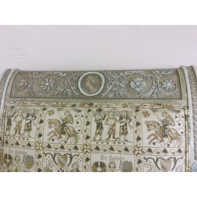 1900 - 1909 French Carved and Painted Armchairs With Portraits - a Pair For Sale - Image 5 of 13