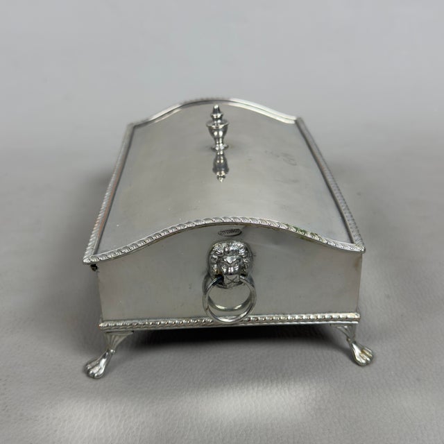 Antique Inkwell Writing Desk in Silver Plated Metal from Leoni W.T. & Co For Sale - Image 3 of 14