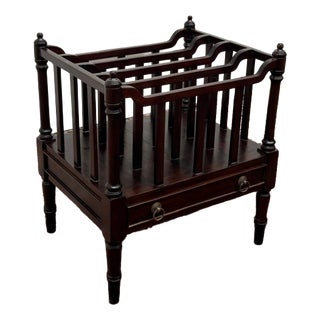 English Magazine Rack in Teak For Sale