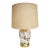 Vintage Coastal Seashell-Filled Glass Table Lamp With Burlap Shade For Sale