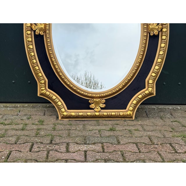 1980s French Louis XVI Gold Wood Wall Mirror For Sale - Image 13 of 18