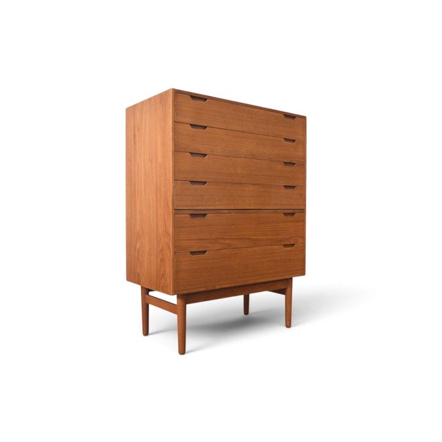 Brown Danish Modern Highboy in Teak by Svend Langkilde For Sale - Image 8 of 8
