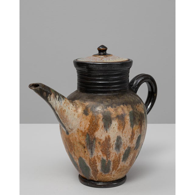 Mid 20th Century German Drip Glaze Ceramic Jug With Lid For Sale In Greensboro - Image 6 of 18