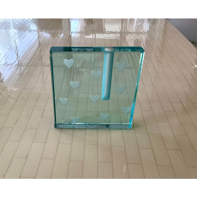 Modern 1990s Schlanser Crystal Heart Bud Vase For Sale - Image 3 of 5