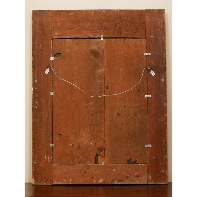 French 1800s Painted and Carved Giltwood Mirror with Cartouche and Floral Motifs For Sale - Image 9 of 9