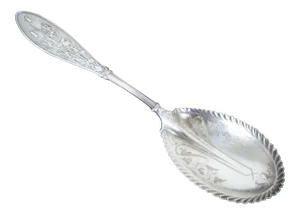Antique Whiting Art Nouveau Honeysuckle Sterling Silver Berry Spoon