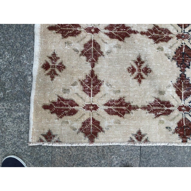 1960s Turkish Tribal Wool Rug - 4′6″ × 6′7″ For Sale - Image 10 of 11