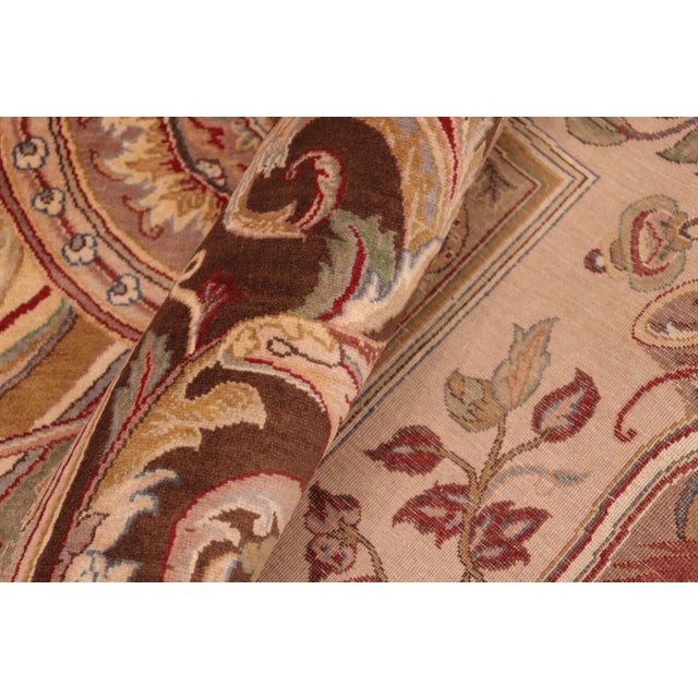 Textile Art Nouveau 1990's Pak-Persian Brown/Taupe Wool Rug - 5'11'' X 9'6'' For Sale - Image 7 of 9