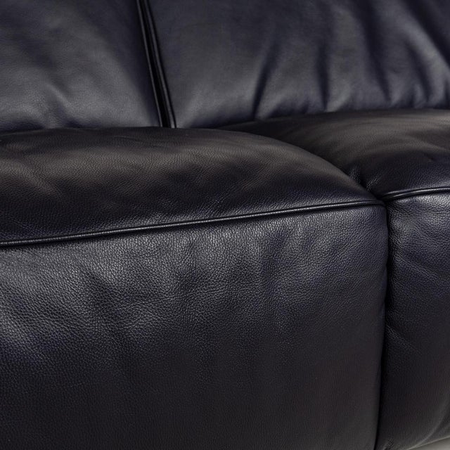 MR 6070 2-Seater Sofa in Blue Leather from Musterring For Sale - Image 5 of 12