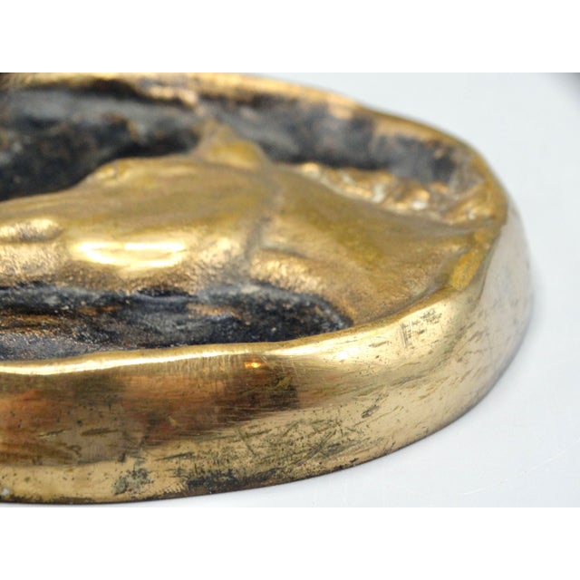 Metal Antique Gilt Bronze Equestrian Vide Poche Paperweight Dish For Sale - Image 7 of 8