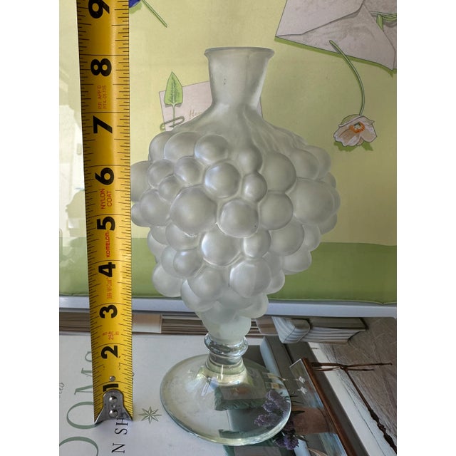 Vintage Frosted Glass Grape Cluster Decanter Chairish
