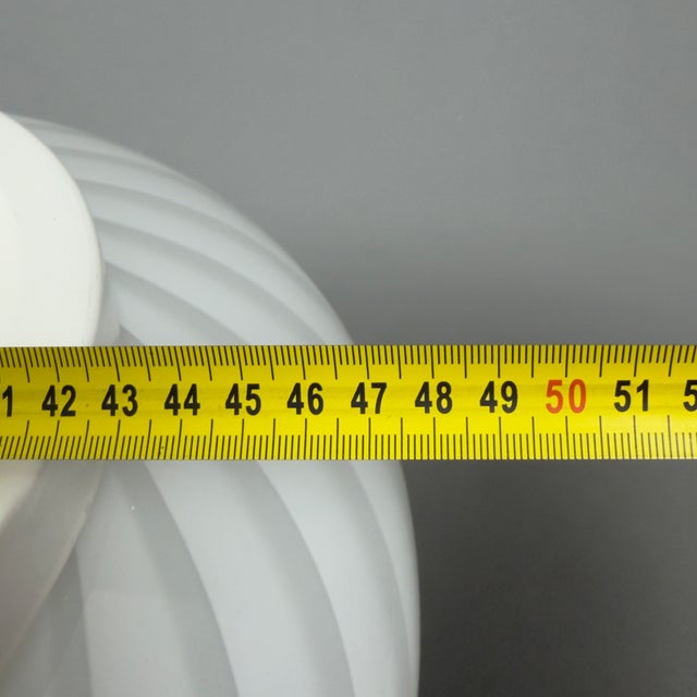 Large Murano Glass Swirl Ceiling Lamp in Opal White, 1970s For Sale - Image 10 of 12