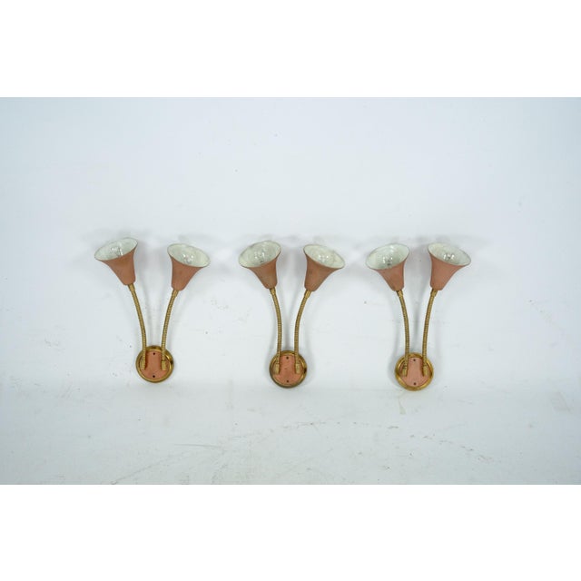 Mid-Century Wall Sconces in the style of Arredoluce, Italy, 1950s, Set of 3 For Sale - Image 4 of 12