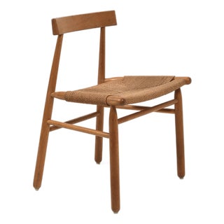 Mid-Century Modern Scandinavian Chair in Oak and Woven Papercord, 1950s For Sale