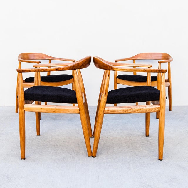 1960s Restored Danish Modern Round Back Armchairs by Illum Wikkelso for Niels Eilersen For Sale - Image 9 of 15