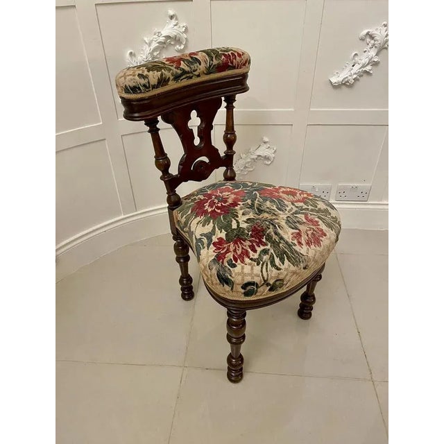 Antique Victorian Oak Side Chair For Sale - Image 4 of 12